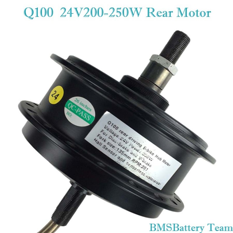 Q100 24V250W350W Rear Driving EBike Hub Motor