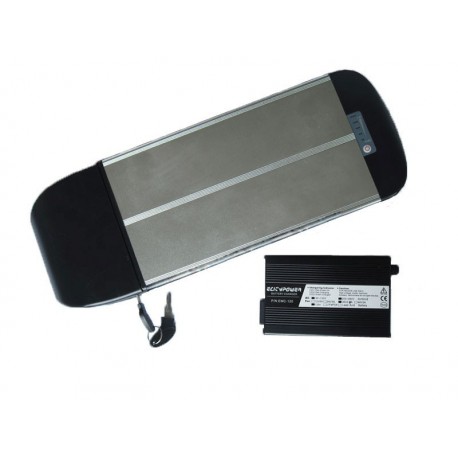 36V11Ah LiFePO4 Alloy 03-CASE EBike Battery With a Carrier Rack 36V11Ah LiFePO4 Alloy 03-CASE EBike Battery With a Carrier Rack