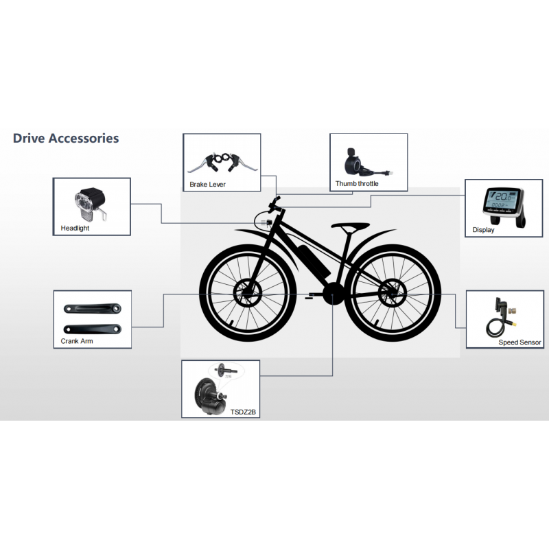 TSDZ2B 24V36V250W350W EBike ebike Kit Torque Sesor Mid Motor with