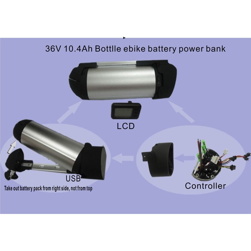 36V10Ah Bottle ebike battery power bank